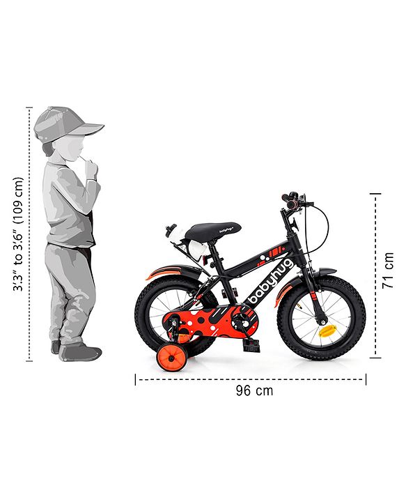 Babyhug Rapid Bicycle With Bell Red Black - 14 Inches