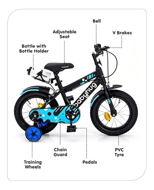 Babyhug Rapid Bicycle With Bell Red Black - 14 Inches