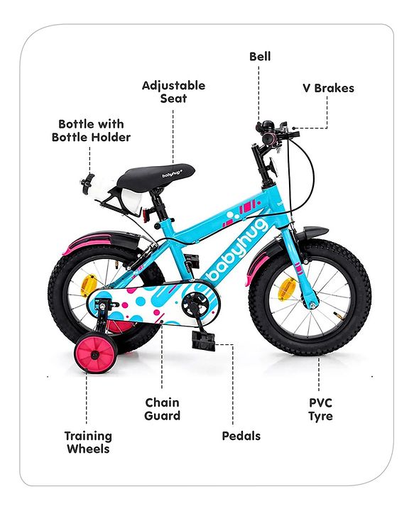 Babyhug Rapid Bicycle With Bell Red Black - 14 Inches