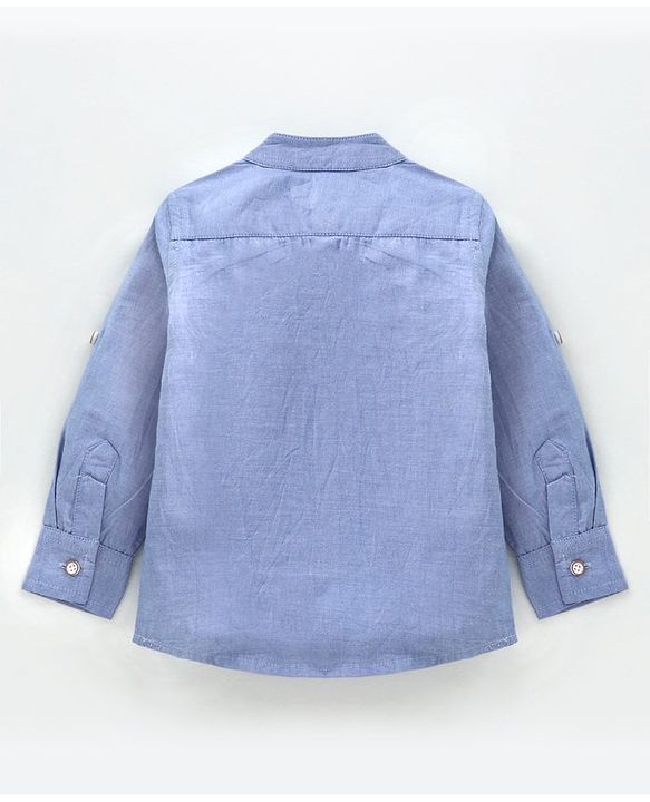 Babyhug Full Sleeves Solid Shirt - Blue