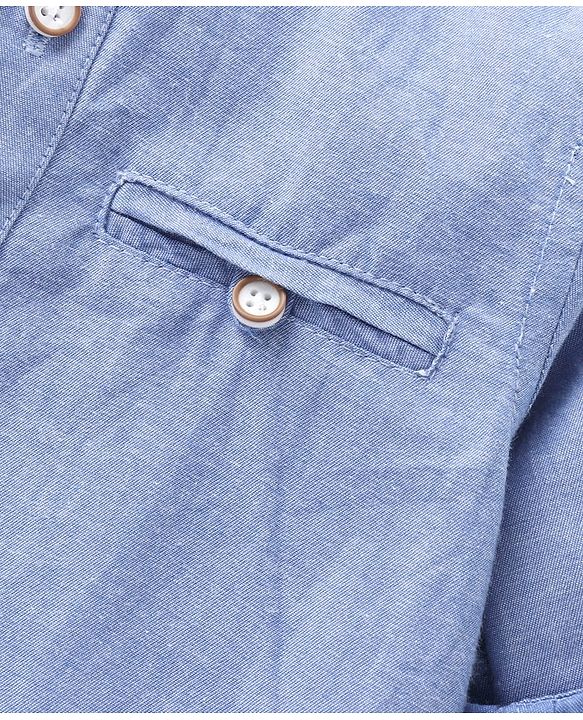 Babyhug Full Sleeves Solid Shirt - Blue