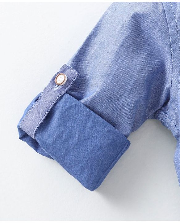 Babyhug Full Sleeves Solid Shirt - Blue