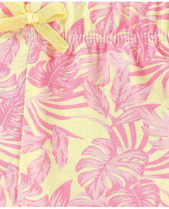 Babyhug Knit Full Length Leggings All Over Print - Pink