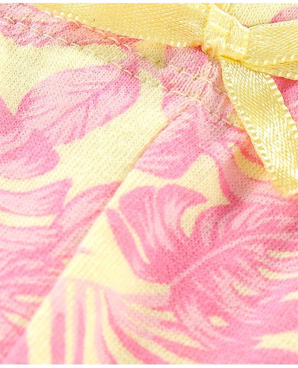 Babyhug Knit Full Length Leggings All Over Print - Pink