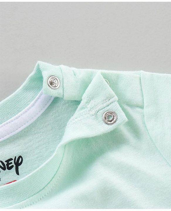 Babyhug Half Sleeves T-Shirt Mickey Print - Light Green