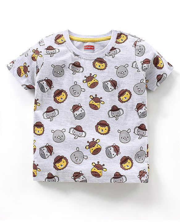 Babyhug Half Sleeves T-Shirts Multi Print Pack of 7 - Multicolor