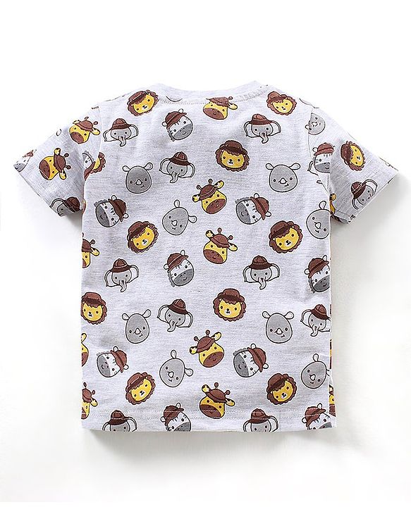 Babyhug Half Sleeves T-Shirts Multi Print Pack of 7 - Multicolor