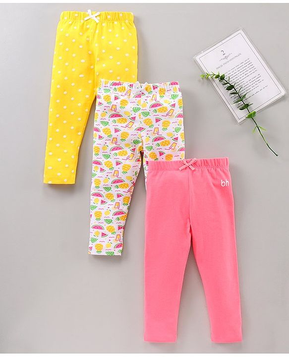 Babyhug Full Length All Over Print Leggings Pack of 3 - Multicolor