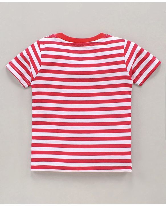 Babyhug Cotton Half Sleeves T-Shirt Printed Pack of 3 - Red White Blue