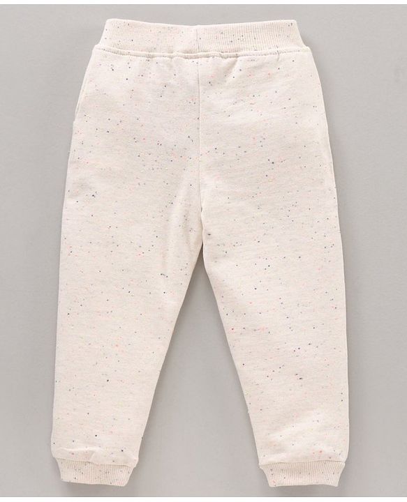 Babyhug Full Length Knit Lounge Pants with Side Panels - Beige