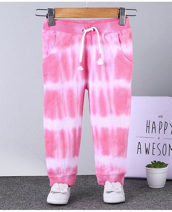 Babyhug Full Length Lounge Pants - Pink