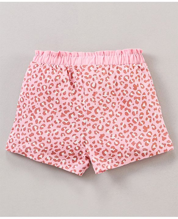 Babyhug Above Knee Length Shorts With Bow - Pink
