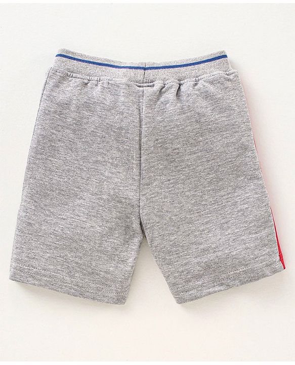 Babyhug Mid Thigh Shorts Football Print - Grey