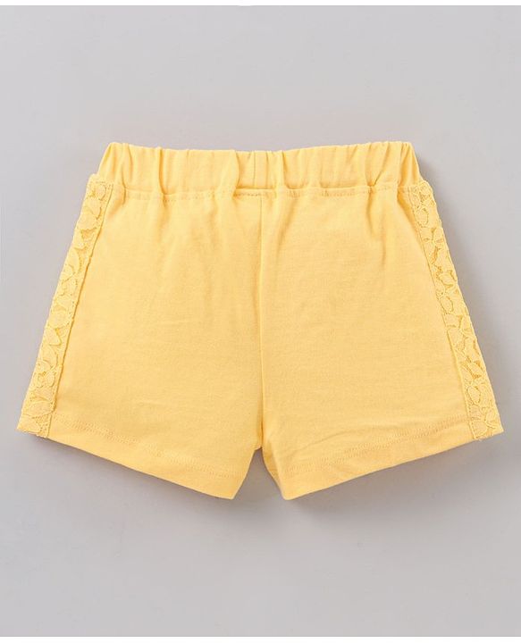 Babyhug Cotton Shorts Butterfly Print - Yellow