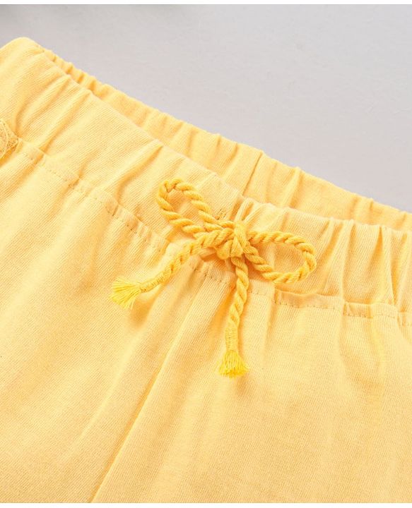 Babyhug Cotton Shorts Butterfly Print - Yellow