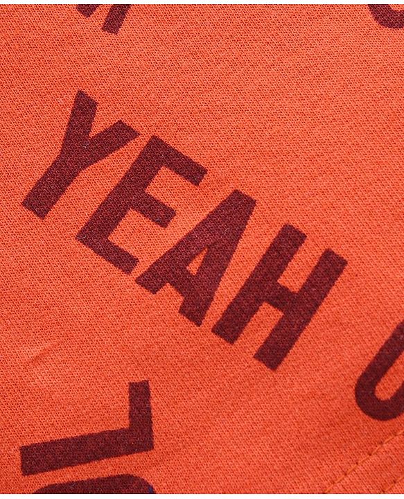 Babyhug Cotton Shorts Text Print - Orange