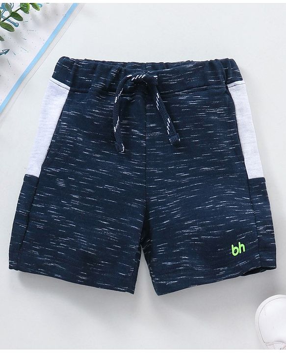 Babyhug Knit Solid Color Shorts - Navy