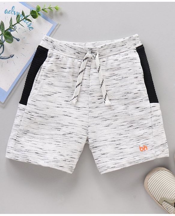 Babyhug Slub Knit Shorts - White