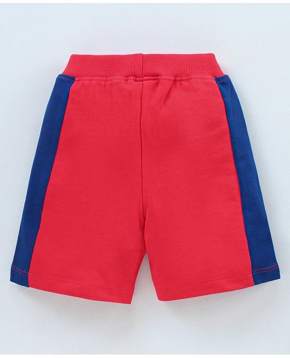 Babyhug Cotton Shorts Text Print - Red