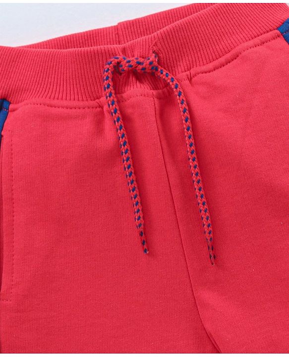 Babyhug Cotton Shorts Text Print - Red
