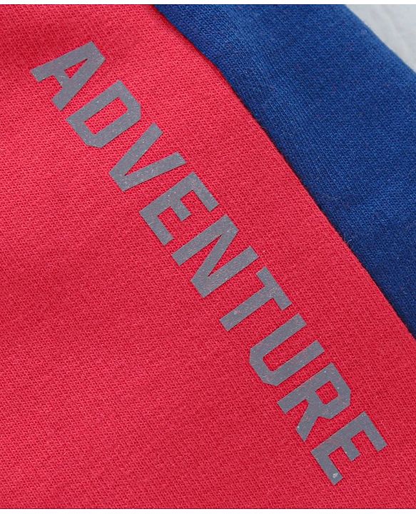 Babyhug Cotton Shorts Text Print - Red