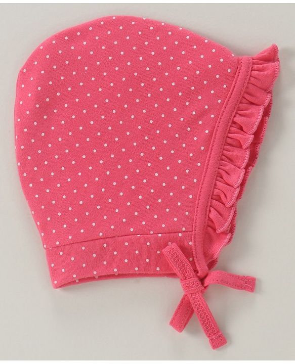 Babyhug 100% Cotton Cap Kitty And Stripes Print Pack of 2 - Pink