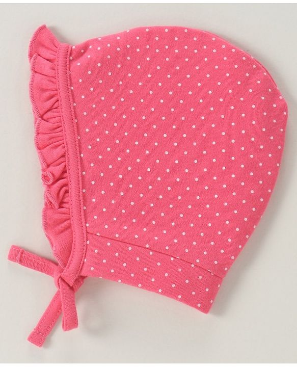 Babyhug 100% Cotton Cap Kitty And Stripes Print Pack of 2 - Pink