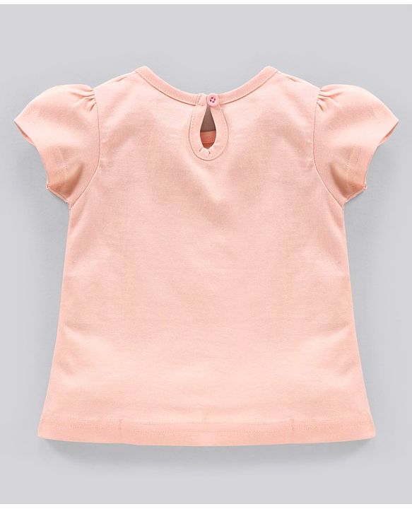 Babyhug Short Sleeves Night Suit Crab Print - Peach