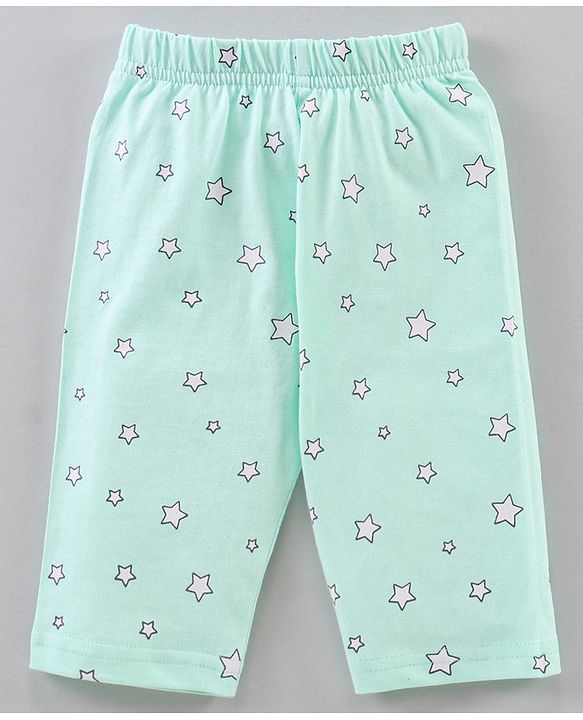 Babyhug Half Sleeves Capri Length Cotton Night Suit Star Print - Blue