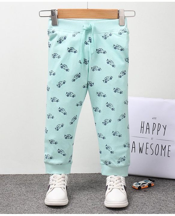 Babyhug Full Length Loungepants Cars Print - Blue