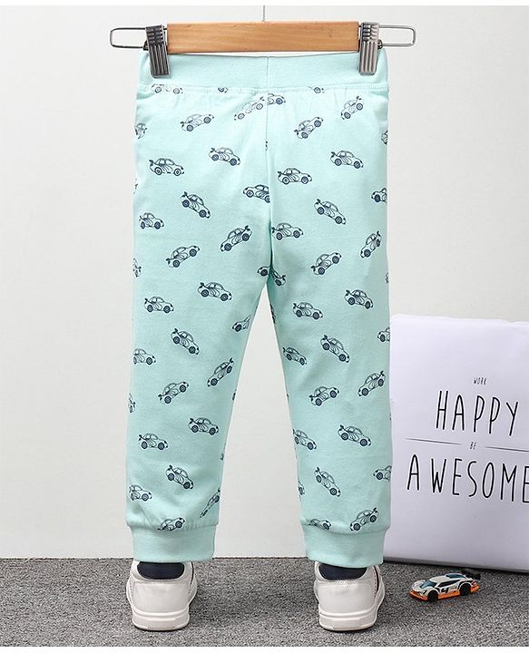 Babyhug Full Length Loungepants Cars Print - Blue