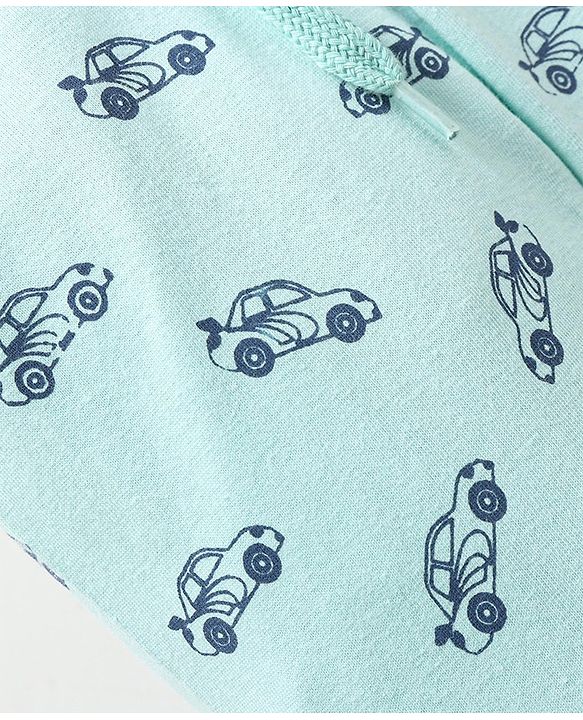 Babyhug Full Length Loungepants Cars Print - Blue