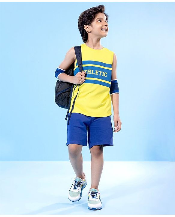 Pine Active Above Knee Length Anti-Bacterial Shorts Solid - Blue