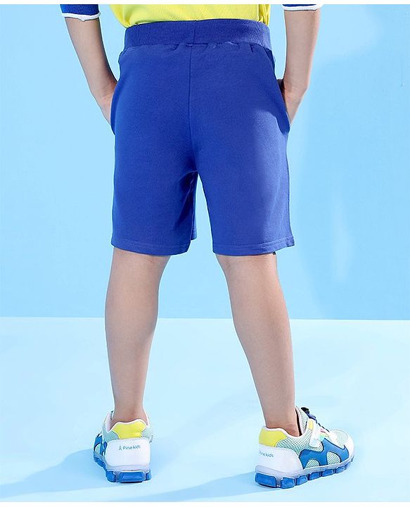 Pine Active Above Knee Length Anti-Bacterial Shorts Solid - Blue