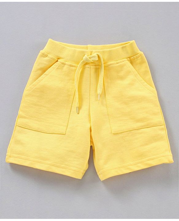 Babyhug Half Sleeves T Shirt with Shorts Bear Print - Blue Yellow