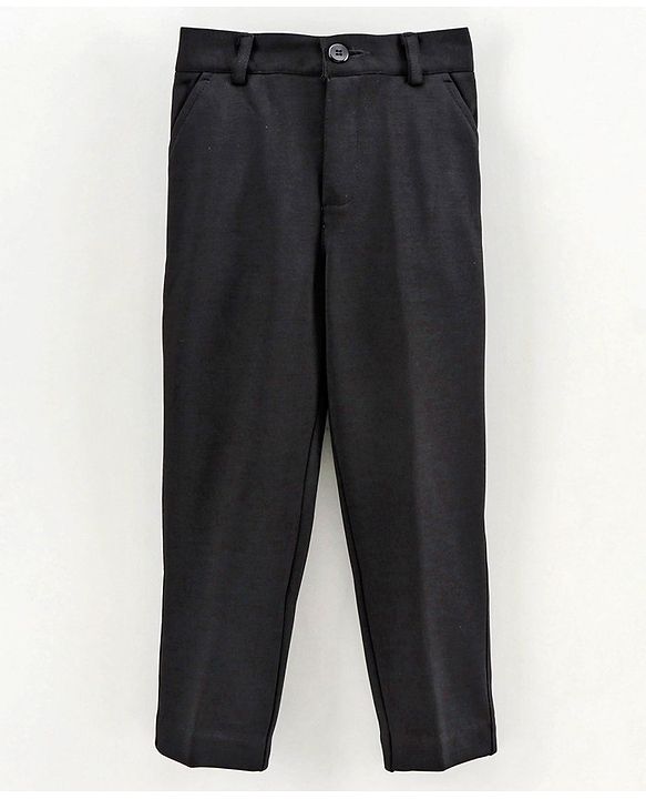Babyhug Full Sleeves 3 Piece Party Suit With Bow - Black