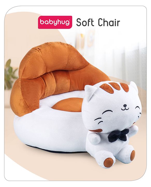Babyhug Cat Shaped Soft Seat - Brown & White