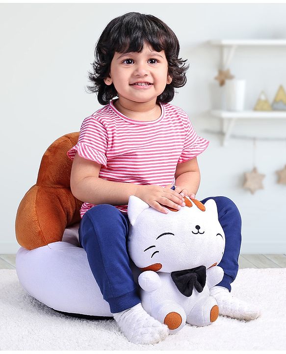 Babyhug Cat Shaped Soft Seat - Brown & White