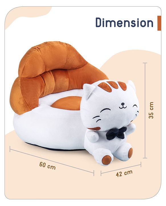 Babyhug Cat Shaped Soft Seat - Brown & White