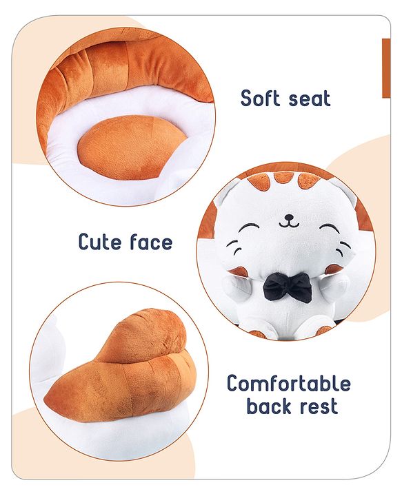 Babyhug Cat Shaped Soft Seat - Brown & White