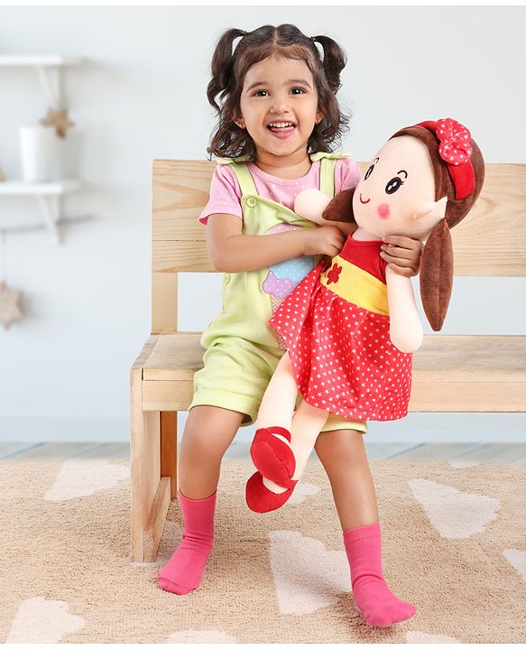 Babyhug Premium Elle Candy Doll | Cuddle and Huggable Soft Toy with Removable and  Washable Dress | Plush Toy Safe and Fun Gift for Kids | BIS Certified | Spark Imaginative Play | Red-Height 65 cm