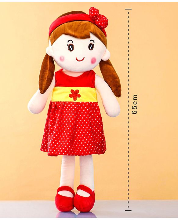 Babyhug Premium Elle Candy Doll | Cuddle and Huggable Soft Toy with Removable and  Washable Dress | Plush Toy Safe and Fun Gift for Kids | BIS Certified | Spark Imaginative Play | Red-Height 65 cm