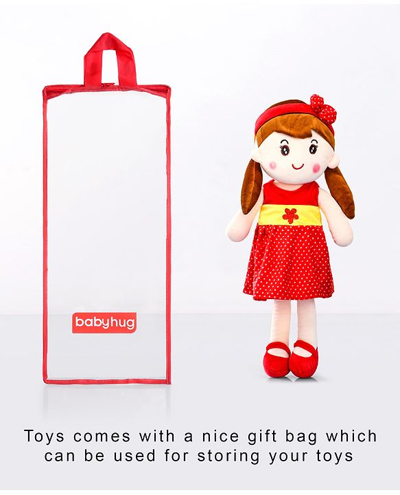 Babyhug Premium Elle Candy Doll | Cuddle and Huggable Soft Toy with Removable and  Washable Dress | Plush Toy Safe and Fun Gift for Kids | BIS Certified | Spark Imaginative Play | Red-Height 65 cm