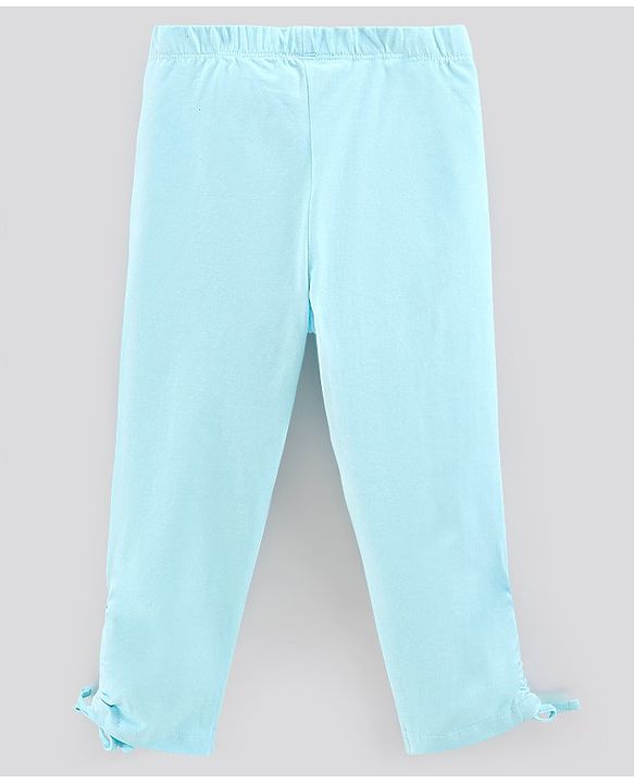 Pine Kids Capri Length Biowashed Solid Leggings Pack Of 2 - Pink Blue