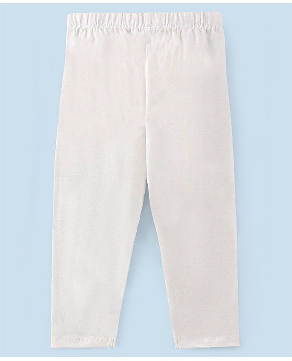 Pine Kids Ankle Length Biowashed Solid Leggings Pack Of 3 - Cream White Black