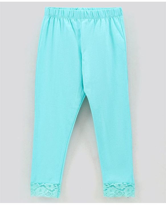 Pine Kids Ankle Length Organic Cotton and Biowashed Leggings Solid - Blue Black
