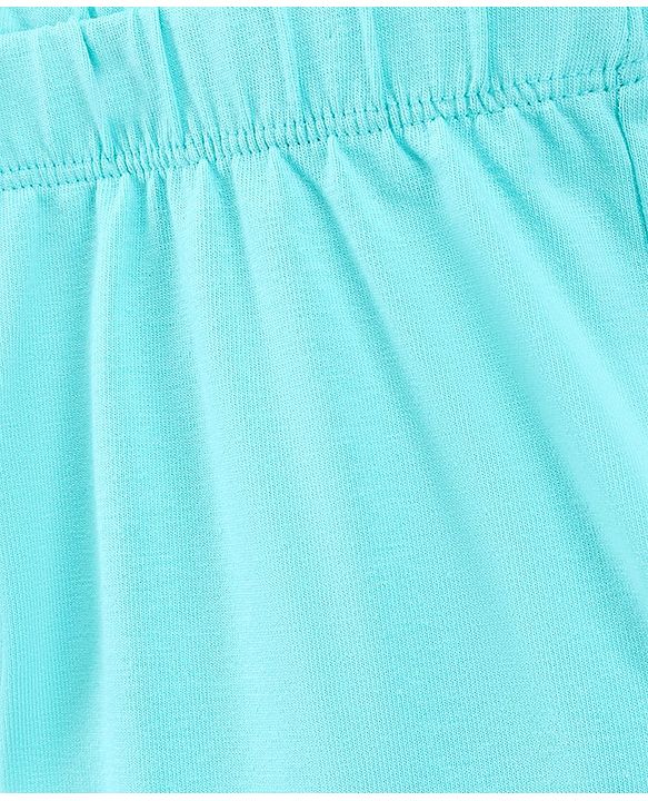 Pine Kids Ankle Length Organic Cotton and Biowashed Leggings Solid - Blue Black