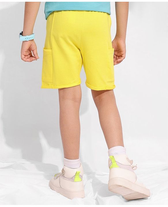 Pine Kids Bio Washed Mid Thigh Length Shorts - Yellow