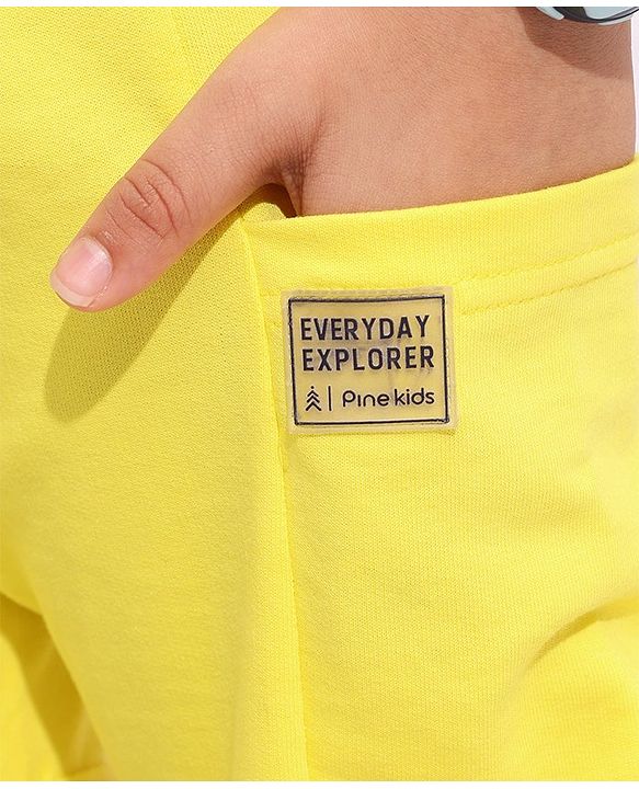 Pine Kids Bio Washed Mid Thigh Length Shorts - Yellow