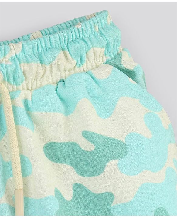 Pine Kids Knitted Bio Wash Shorts Camo Print - Blue